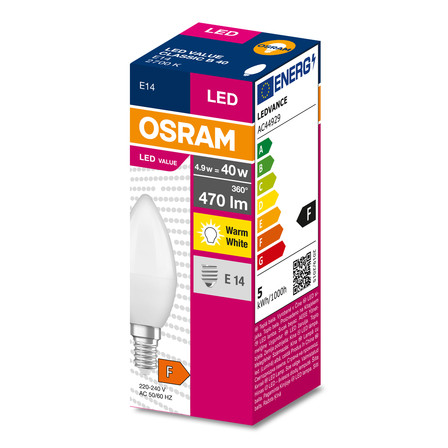 OSRAMA ŻARÓWKA LED VALUE E14  2700K 470lm (1)