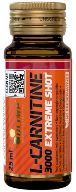 OLIMP L-Carnitine 3000 Extreme Shot Ampułka Szklana 25ml pomarańcza (1)