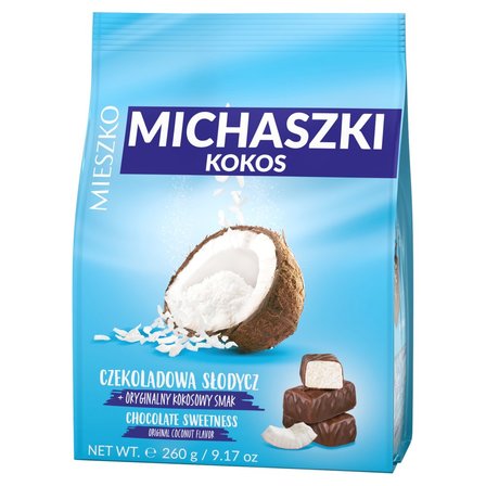 Mieszko Michaszki Cukierki z wiórkami kokosowymi w czekoladzie 260 g (1)