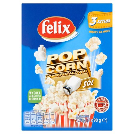 Felix Popcorn do mikrofalówki solony 270 g (3 x 90 g) (1)