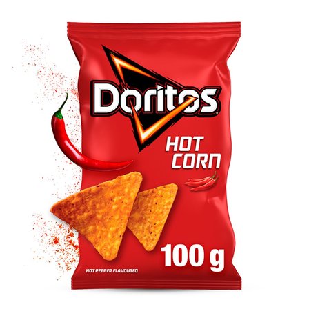 Doritos Hot Corn Chipsy kukurydziane o smaku ostrej papryki 100 g (2)