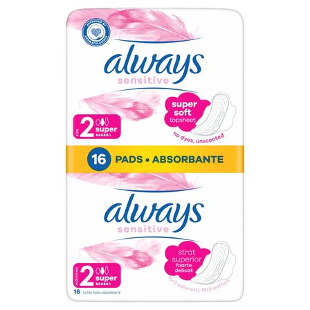 Always Ultra Sensitive Super Plus (rozmiar 2) Podpaski ze skrzydełkami, 16 (1)