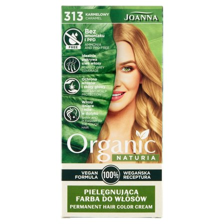 Joanna Naturia Organic Pielęgnująca farba do włosów karmelowy 313 (1)