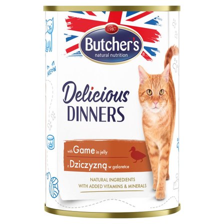 Butcher's Delicious Dinners Karma dla kotów z dziczyzną w galaretce 400 g (1)