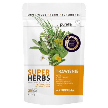 Purella Superfoods Superherbs Suplement diety trawienie 35 g (20 x 1,75 g) (1)