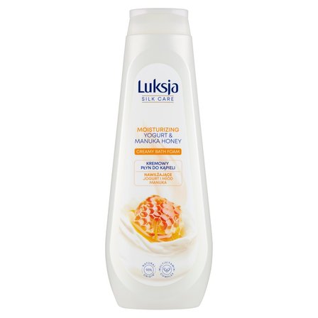 Luksja Silk Care Kremowy płyn do kąpieli nawilżające jogurt i miód manuka 900 ml (1)