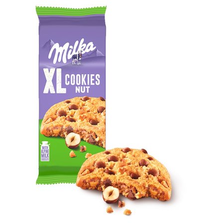 Milka XL Cookies Nuts Ciastka z kawałkami czekolady mlecznej i orzechami 184 g (3)