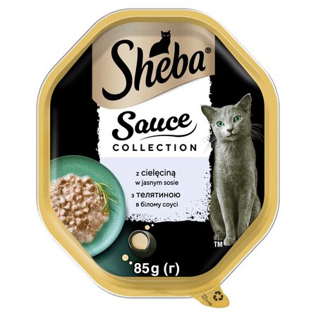 Sheba Sauce Collection Mokra karma dla dorosłych kotów z cielęciną w jasnym sosie 85 g (1)