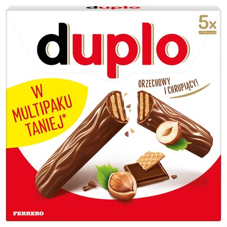 Duplo Wafel z orzechowym nadzieniem pokryty mleczną czekoladą 91 g (5 sztuk) (1)