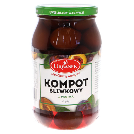 URBANEK KOMPOT ŚLIWKOWY Z PESTKĄ 960G (1)