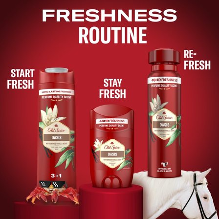 Old Spice Oasis Shower Gel & Shampoo For Men 400 ml, 3-in-1, Long-lasting Fresh (7)