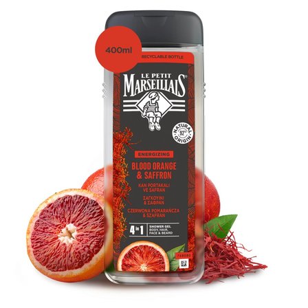 Le Petit Marseillais Żel pod prysznic dla mężczyzn czerwona pomarańcza & szafran 400 ml (5)