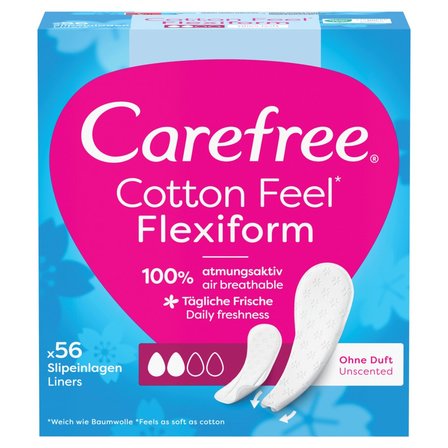 Carefree Cotton Feel Flexiform Wkładki higieniczne bezzapachowe 56 sztuk (1)