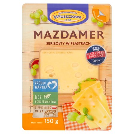 Włoszczowa Ser żółty mazdamer w plastrach 150 g (1)