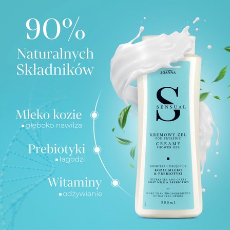 Joanna Sensual Kremowy żel pod prysznic kozie mleko & prebiotyki 500 ml (2)