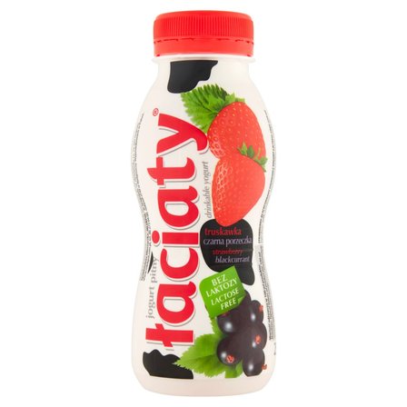 Łaciaty Jogurt pitny truskawka czarna porzeczka bez laktozy 250 ml (1)