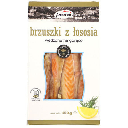 ARCTICFISH BRZUSZKI Z ŁOSOSIA WĘDZONENA GORĄCO 150G (1)