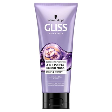 Gliss Blonde Hair Perfector 2-in-1 Purple Repair Mask Maska do włosów blond 200 ml (1)