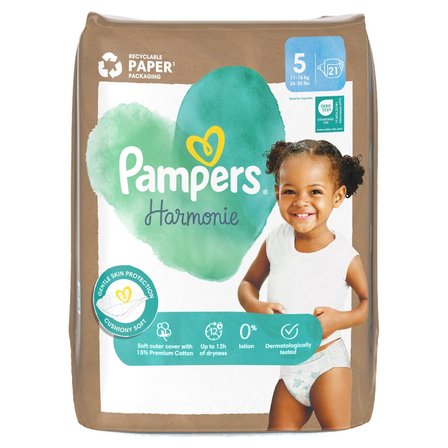 Pampers Harmonie Baby Pieluszki, rozmiar 5, 21 sztuk, 11kg-16kg (1)