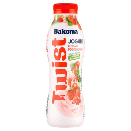 Bakoma Twist Jogurt o smaku poziomkowym 370 g (1)