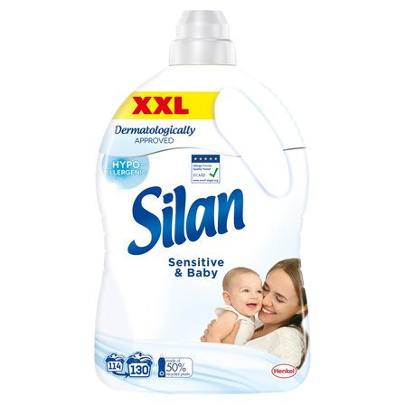 Silan Sensitive & Baby Płyn do zmiękczania tkanin 2860 ml (130 prań) (1)