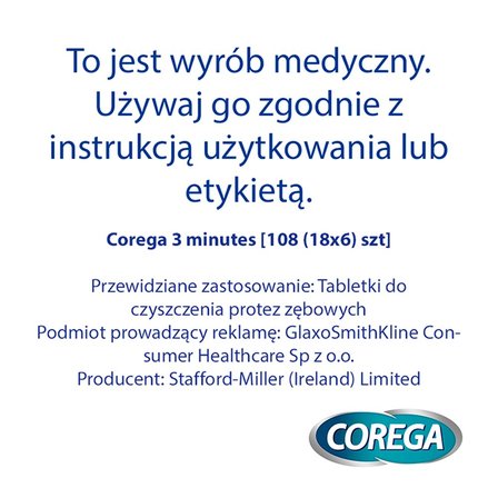 Corega Tabs Tabletki do czyszczenia protez zębowych 6 sztuk (8)