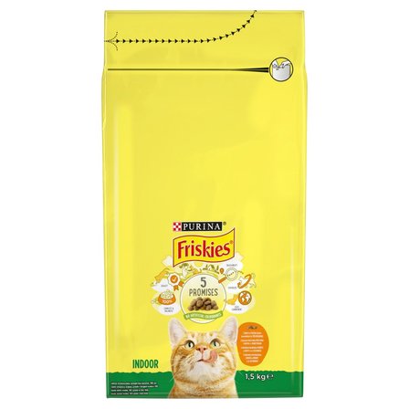 Friskies Indoor Karma dla kotów z mieszanką kurczaka i indyka i z warzywami 1,5 kg (1)