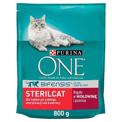 PURINA ONE Sterilcat Pełnoporcjowa karma dla dorosłych kotów bogata w wołowinę i pszenicę 800 g (1)