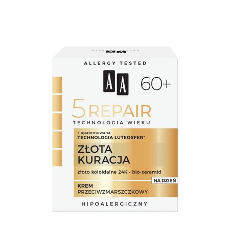 AA Technologia Wieku 5Repair 60+ Złota Kuracja krem na dzień przeciwzmarszczkowy 50 ml (4)