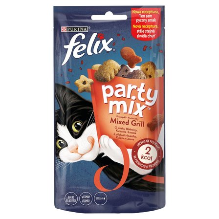 Felix Party Mix Mixed Grill Przekąski o smaku wołowiny kurczaka i łososia 60 g (1)