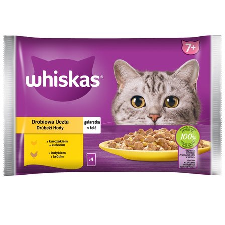 Whiskas Mokra karma dla kotów drobiowa uczta galaretka 340 g (4 x 85 g) (1)