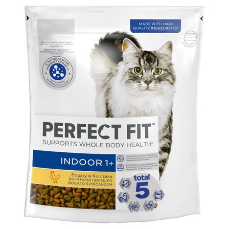 Perfect fit indoor 1+ Sucha karma dla kota bogata w kurczaka  750g (1)