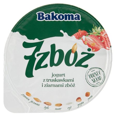 Bakoma 7 zbóż Jogurt z truskawkami i ziarnami zbóż 300 g (1)