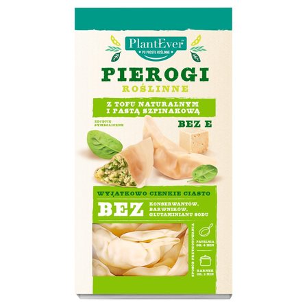 PlantEver Pierogi roślinne z tofu naturalnym i pastą szpinakową 230 g (1)