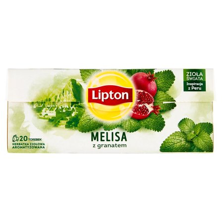 Lipton Herbatka ziołowa aromatyzowana melisa z granatem 24 g (20 torebek) (1)