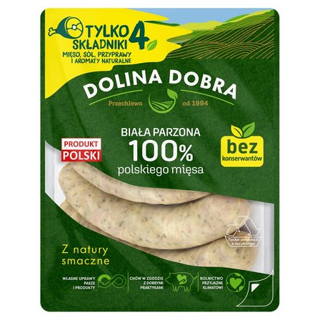 Dolina Dobra Kiełbasa biała parzona 100 % polskiego mięsa 375 g (1)