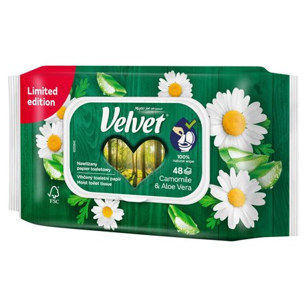 Velvet Camomile & Aloe Vera Nawilżany papier toaletowy 48 sztuk (2)