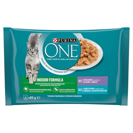 PURINA ONE Indoor Formula Karma dla kotów 340 g (4 x 85 g) (1)