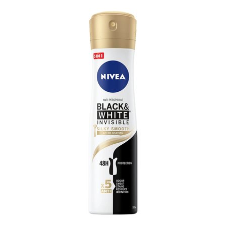 Nivea Black & White Invisible Silky Smooth Antyperspirant w spray'u 150 ml (1)