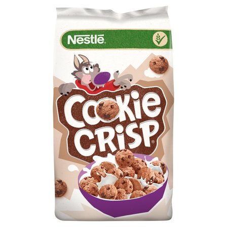 Nestlé Cookie Crisp Zbożowe płatki w kształcie ciasteczek o smaku czekoladowym 250 g (1)