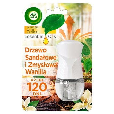 Air Wick Essential Oils Elektryczny odświeżacz i wkład drzewo sandałowe i zmysłowa wanilia 19 ml (2)