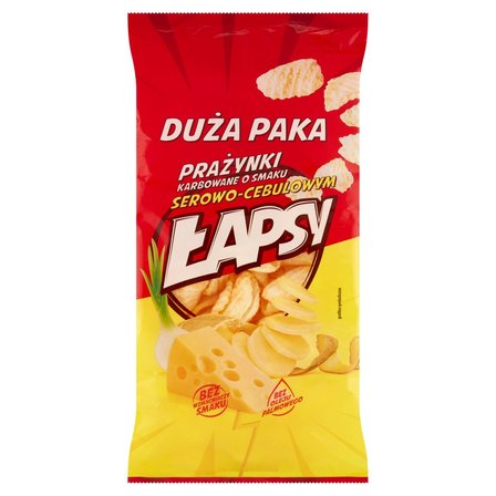 Łapsy Prażynki karbowane o smaku serowo-cebulowym 110 g (1)