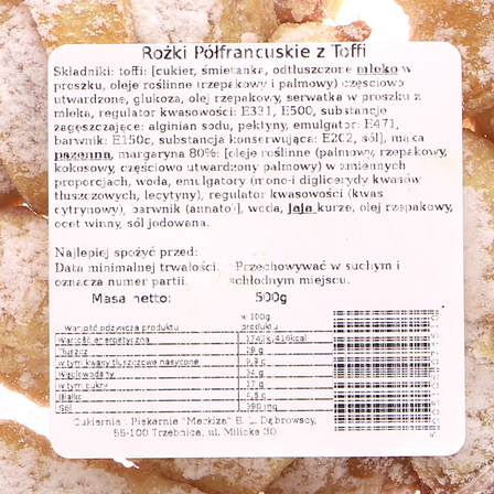 Cukiernia markiza ciastka półfranuskie  rożki toffi 500g (2)