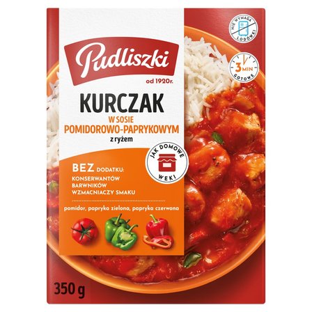 Pudliszki Kurczak w sosie pomidorowo-paprykowym z ryżem 350 g (1)