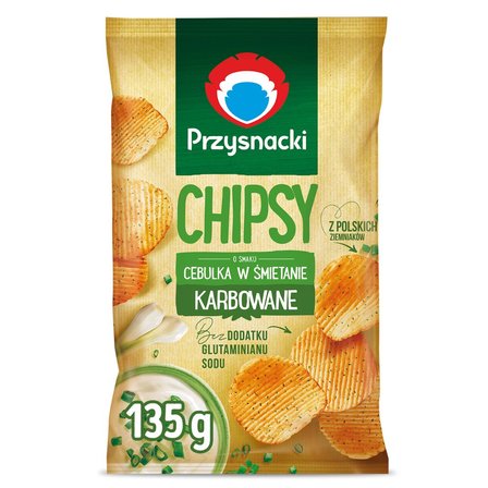 Przysnacki Chipsy karbowane o smaku cebulka w śmietanie 135 g (2)