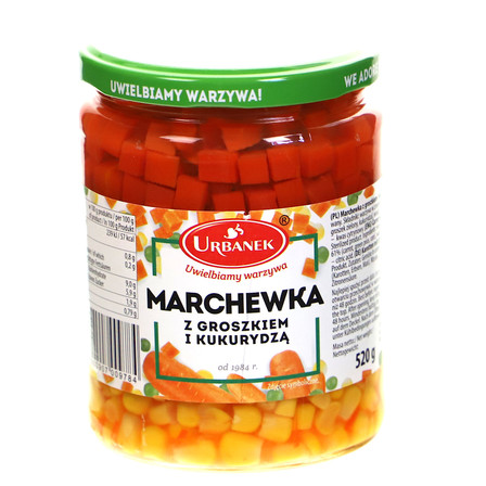 URBANEK MARCHEWKA Z GROSZKIEM I KUKURDZĄ 310G (1)