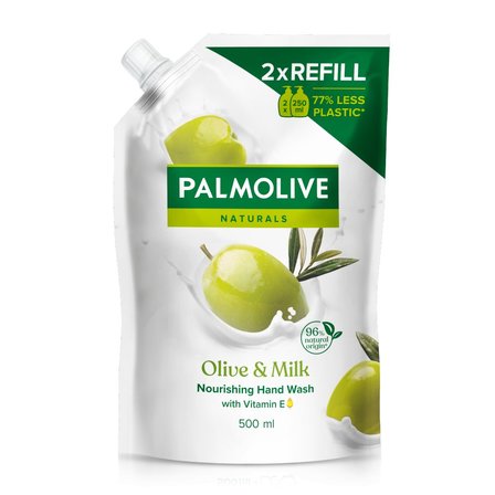 Palmolive Naturals Milk & Olive (Mleko i Oliwka) Kremowe mydło do rąk w płynie zapas, 500 ml (1)