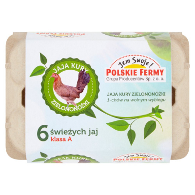 Polskie Fermy Jaja kury zielononóżki 6 sztuk (1)