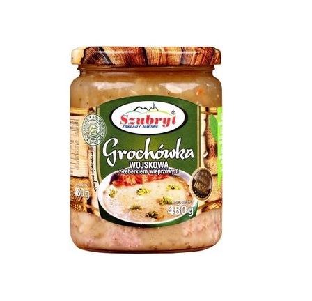 Szubryt zupa grochówka wojskowa z żeberkiem wieprzowym 480g (1)