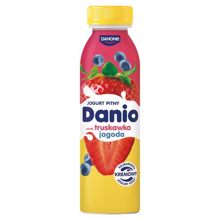 Danio Jogurt pitny smak truskawka jagoda 270 g (1)